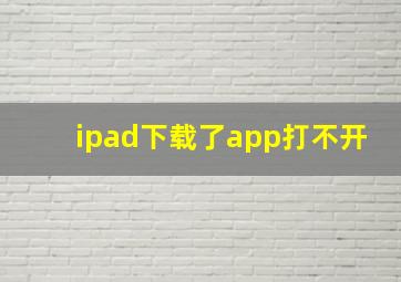 ipad下载了app打不开