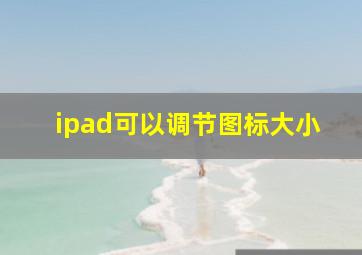 ipad可以调节图标大小