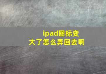 ipad图标变大了怎么弄回去啊