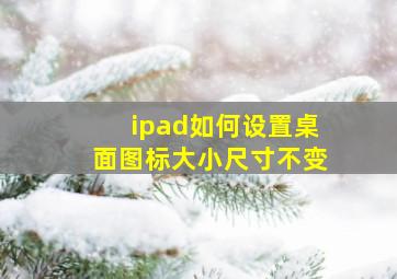 ipad如何设置桌面图标大小尺寸不变