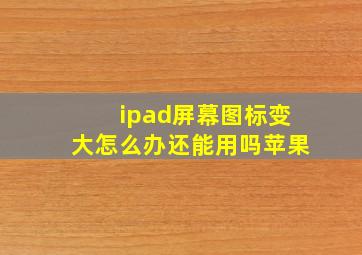 ipad屏幕图标变大怎么办还能用吗苹果