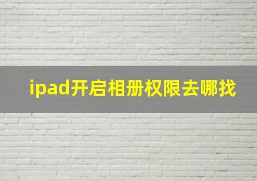 ipad开启相册权限去哪找