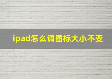 ipad怎么调图标大小不变