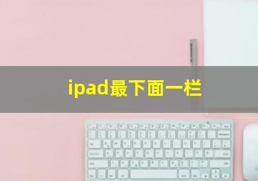 ipad最下面一栏