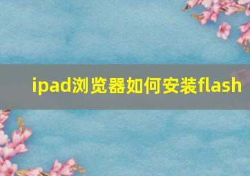 ipad浏览器如何安装flash