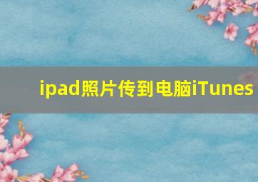 ipad照片传到电脑iTunes