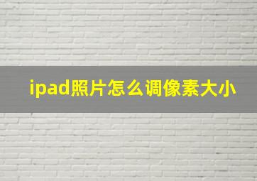 ipad照片怎么调像素大小