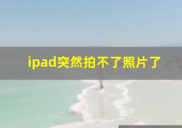 ipad突然拍不了照片了