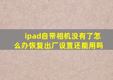 ipad自带相机没有了怎么办恢复出厂设置还能用吗