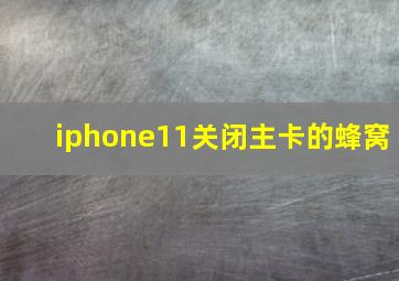 iphone11关闭主卡的蜂窝