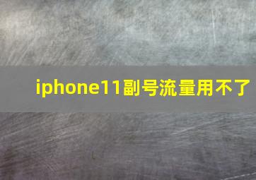 iphone11副号流量用不了