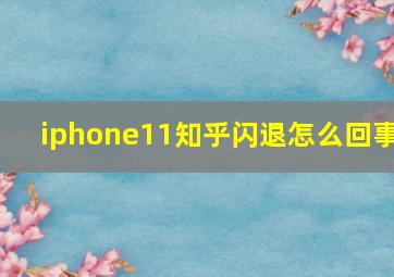 iphone11知乎闪退怎么回事