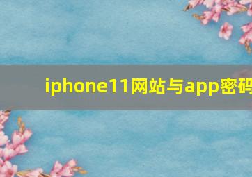 iphone11网站与app密码