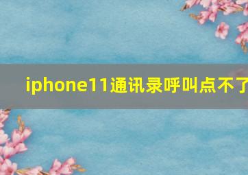 iphone11通讯录呼叫点不了