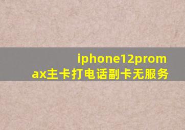 iphone12promax主卡打电话副卡无服务