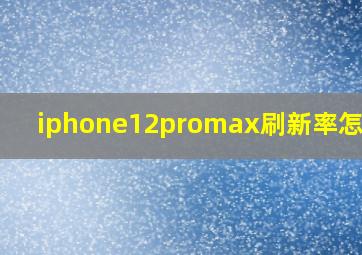 iphone12promax刷新率怎么调