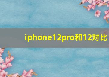 iphone12pro和12对比