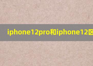 iphone12pro和iphone12区别大吗