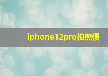 iphone12pro拍照慢