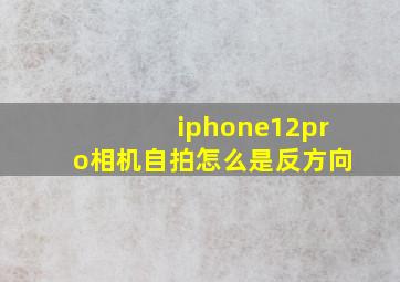 iphone12pro相机自拍怎么是反方向