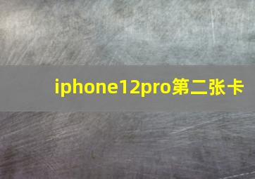 iphone12pro第二张卡