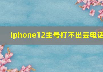 iphone12主号打不出去电话