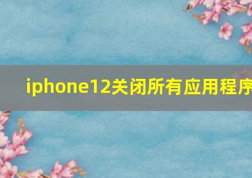 iphone12关闭所有应用程序