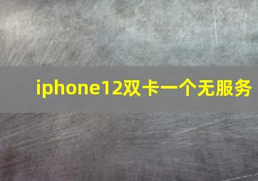 iphone12双卡一个无服务