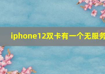 iphone12双卡有一个无服务