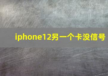 iphone12另一个卡没信号