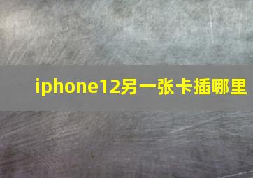 iphone12另一张卡插哪里