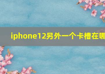 iphone12另外一个卡槽在哪