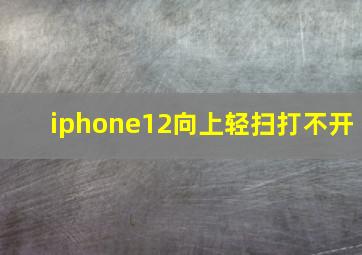 iphone12向上轻扫打不开