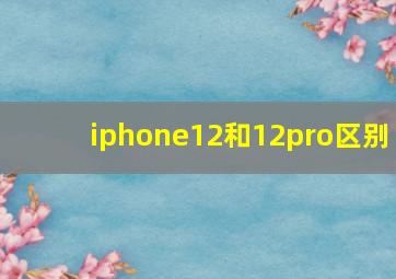 iphone12和12pro区别