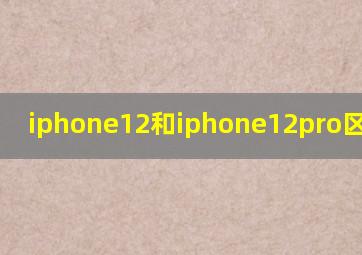 iphone12和iphone12pro区别参数