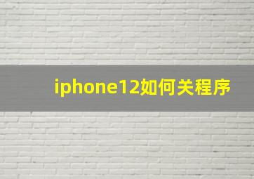 iphone12如何关程序