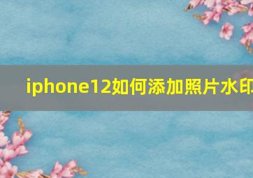 iphone12如何添加照片水印