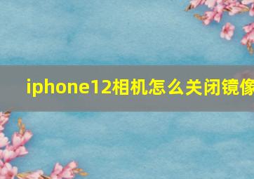 iphone12相机怎么关闭镜像