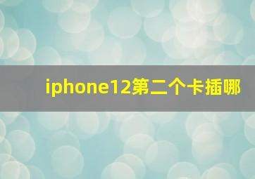 iphone12第二个卡插哪