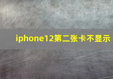 iphone12第二张卡不显示