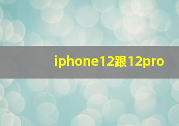 iphone12跟12pro