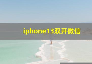 iphone13双开微信