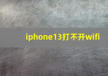 iphone13打不开wifi