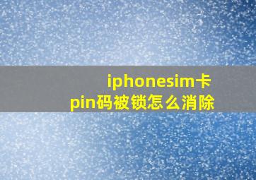 iphonesim卡pin码被锁怎么消除