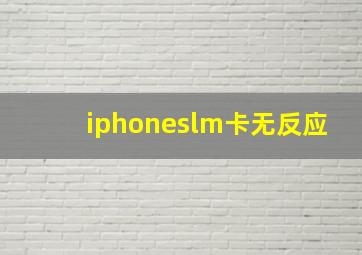 iphoneslm卡无反应