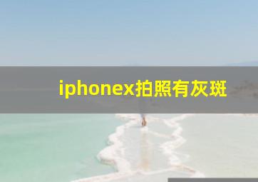 iphonex拍照有灰斑