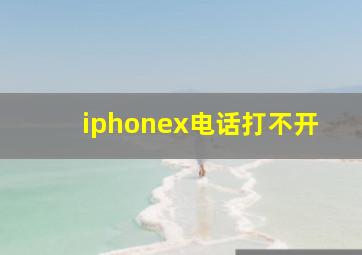 iphonex电话打不开