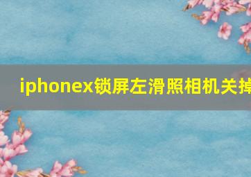 iphonex锁屏左滑照相机关掉