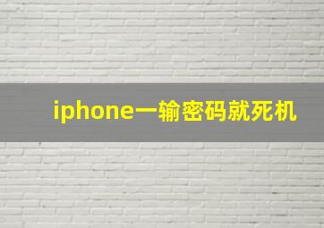 iphone一输密码就死机