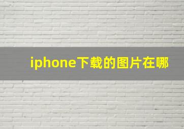 iphone下载的图片在哪